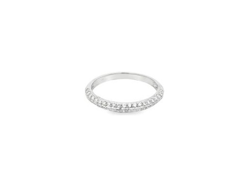 18K White Gold Double Row Natural Diamonds Band Ring